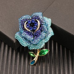 Creative Red Rose Brooch and Pin Wedding Dress Badge for Bride Love Couple Gift