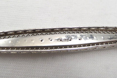 VTG Sterling Silver Art Deco Bar Pin with Cubic Zircons 6.1 Grams 2.5” Long