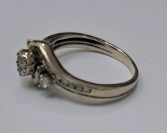 1/3 Kt Cluster Diamond, 29 Diamonds, Engagement Ring, White Gold, Cert Of Auth.