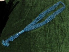 Vintage MultiStrand Blue Seed Bead Necklace 21 In Lariat Style