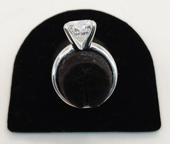 925 Christian Vaccaro, Moissanite Heart Solitaire Ring, Size 5.5, 4.5g Lot#564