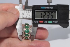 Antique 14k Gold Top Silver Natural Rose Cut Diamond And Emerald Ring