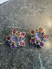 Swarovski Multi-Gemstone Clip On Earrings