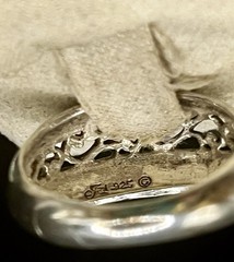 Jezlaine Open Work 925 Sterling Silver VTG. Scroll Dome Band Ring SZ 7.25
