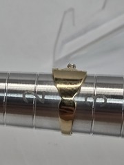 Vintage 14K Yellow Gold & Diamond Baby Ring Size 2.5 Initial X Signet Band 1.6g