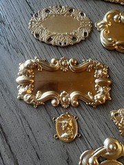 Victorian Metal Stampings/Brass Findings Assorted Lot