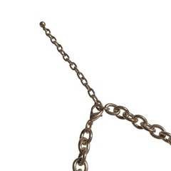 Vintage Chunky Silver Tone Chain Necklace Black Cabochon Discs Statement Jewelry