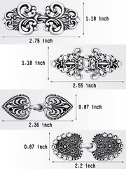 Elegant Vintage Sweater Clip Set – 4 Retro Shawl Collar Fasteners in Zinc Alloy