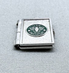Vintage Sterling Silver Passport Charm USA United States Opens
