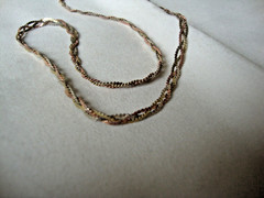 VINTAGE BRAIDED TRI-TONE FINE 0.5MM SNAKE STERLING SILVER STAMP ITALY 925 CHAIN