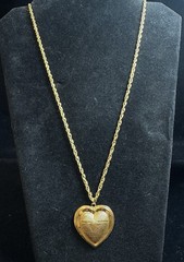 Vintage Gold Tone Heart Necklace Perfect for Valentines Day Gift for Her