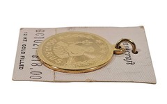VTG Danecraft 12kt Gold filled Aquarius Zodiac Charm Pendant on Card