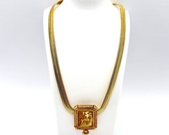 Vintage Edgar Berebi Limited Edition Gold Tone Roman Goddess Collar Necklace