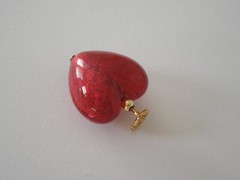 Glass Heart Pendant Red 7.2 G/3.1 X 2.0 X 1.3 CM