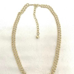 Vtg Leaf Cluster Cascading Art Nouveau Necklace Pendant Chain Link Gold Tone