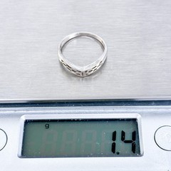 Vintage Sterling Silver 925 Filigree Chevron Band Ring Size 5.5