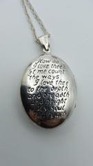 Vintage London 925 Sterling Silver Locket Pendant How Do I Love Thee? UK Sonnet