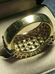 Art Deco 3.10 Ct Red Ruby Vintage Engagement Ring 14K Yellow Gold Finish