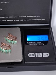 Vintage 1990-s 14 Ct Rolled Gold Emerald Earrings-Hallmarked 585 RG