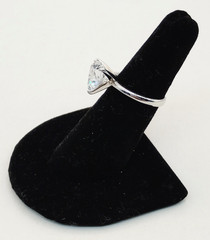 925 Christian Vaccaro, Moissanite Heart Solitaire Ring, Size 5.5, 4.5g Lot#564
