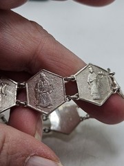 Vintage China Export Sterling Silver Panel Bracelet. Signed China, Sterling,