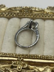 Vintage Silver Tone Solitaire CZ Ring Size 6 Raised Prong Setting Costume