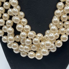 Vintage Glass Faux Pearl Necklace Hand Knotted Ultra Long 100” Flapper Rope