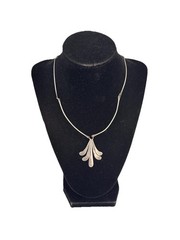Vintage Modernist Bar Link Sterling Silver Fringe Paddle Necklace