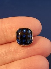 Sterling Silver Blue Art Glass Stud Earrings