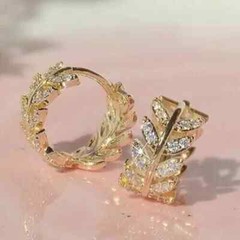 Art Deco Style Lab Created Diamond For Any Occasion Earrings 14K Yellow Gold FN