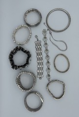 Vintage Rhinestone Crystal Sparkle Bracelets Lot Of 11 Various Styles