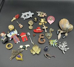 Vintage Lot of 27 Pins – Gold Tones & Silver Tones – Other- All Wearable