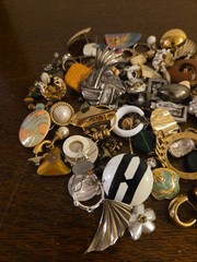 Vintage Lot Of Unmatched Single Earrings Post And Clip On