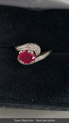 24K White Gold Red Ruby Ring Vintage Style 3g Size 6 Estate Jewelry G2U