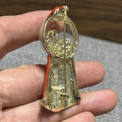 Vintage Gumball Machine Brooch Pin Red Gold Tone Enamel Multicolor Beads Retro