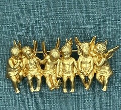 I Am Edgar Berebi All 3 Vintage All In A row Angels Pins For One Price