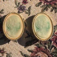 Japan Vintage Cameo Earrings
