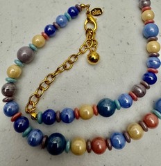 Joan Rivers Czech Republic Glass Bead Long Necklace & Bracelet Vintage