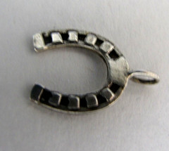 Vintage Sterling Silver Horseshoe Charm Pendant Lucky Textured Signed GM SS 1″