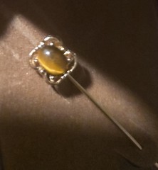 Small Tiger Eye Stick Pin, Vintage, NIB, an estate find