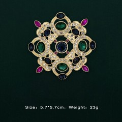 Women Noble Vintage Enamel Flower Brooch Unisex Antique Jewelry Accessories Gift