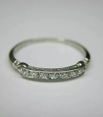 Art Deco Style Lab Created Diamond Anniversary Engagement 14K White Gold FN Ring