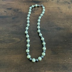 Vintage Women’s Beaded Necklace Pearls Metal Beads Boho Coastal Jewelry