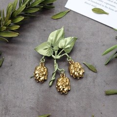 Vintage Green Color Plant Pearls Brooch Pin Flower Brooch For Women Jewelry Gift