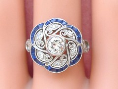 2.10CT Round Art Deco Style Swirl Lab Created Diamond Vintage Ring 925 Silver