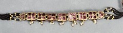 Vintage BOHEMIAN Enamel & Rhinestone NECKLACE & EARRINGS Boho INDIA Lot