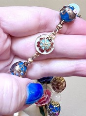 GORGEOUS Vintage Venetian Art Glass Wedding Cake & Opalescent Bead Necklace