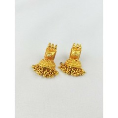 Vtg gold tone drop stud back earrings old money renaissance florentine
