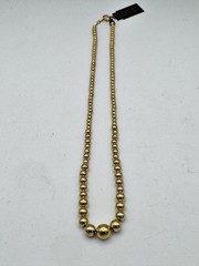 Vintage Citation Graduated Gold Tone Bead Necklace NOS With Tag 1980’s