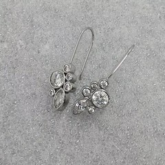 Art Deco Round Lab Created Diamond Office Wear Earring In 14K White Gold Finish